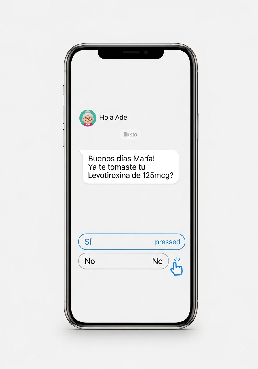 Ejemplo de recordatorio de Hola Ade en WhatsApp